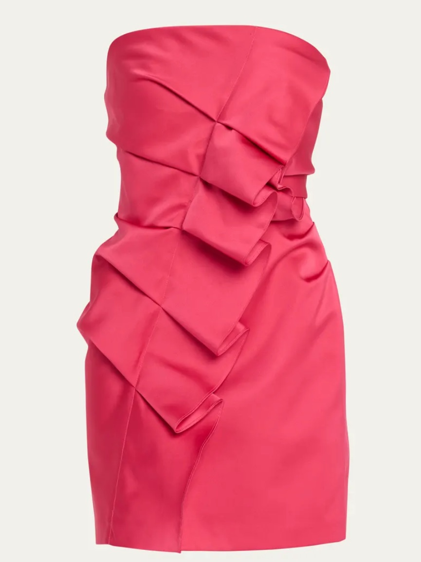 A. L. C. Talita Pink Ruffle Strapless Dress Size 2